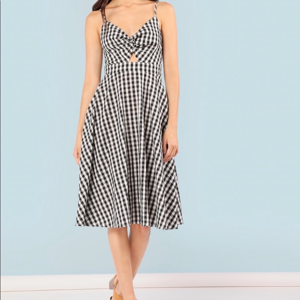 Gingham Midi Dress